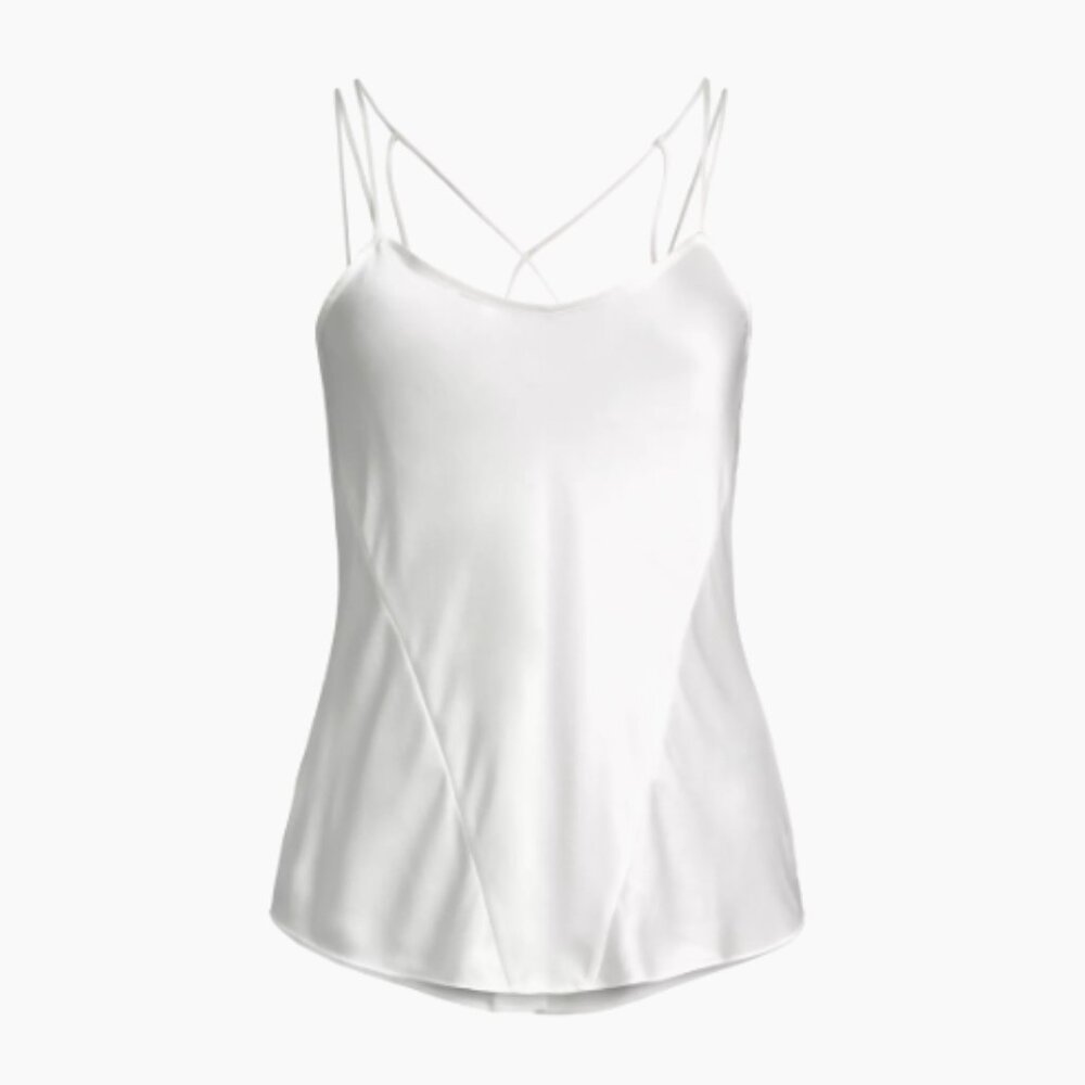 Kiki de Montparnasse White Cage Silk Tank Sz L